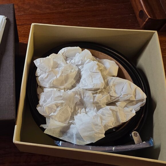 Louis Vuitton San Tulle Leather Belt 95/38 Black M6812 - Picture 10 of 12